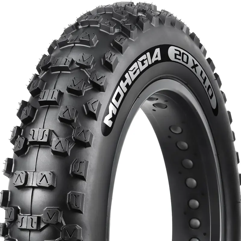 Aggressive Lug Fat Bike Replacement Tires - 20x4.0/26x4.0, 102-406 mm, Puncture-Proof Folding All-Terrain Tires for 266.6 lbs Capacity Mountain Ebike, Trail & Street Use