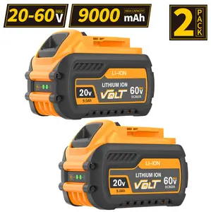 2Pack 9.0Ah Replacement for Dewalt 20V 60V Flexvolt Battery Lithium Compatible with Dewalt 20 60 Volt Max Battery DCB609 DCB612 DCB209 Power Tools