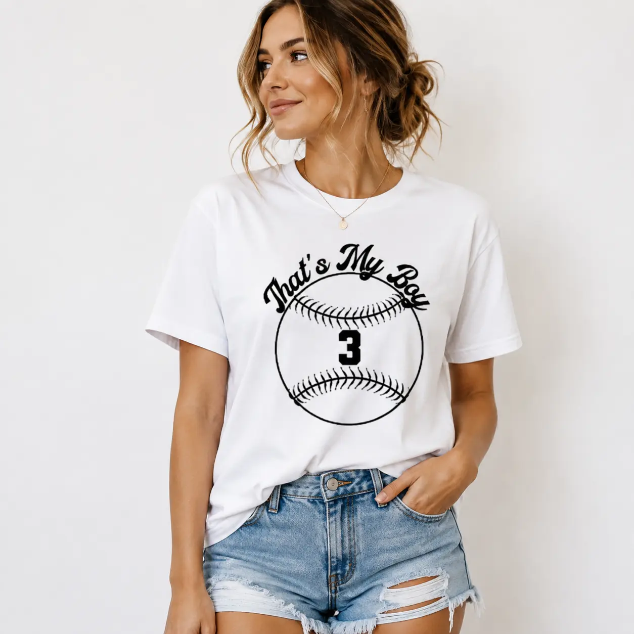 That's My Boy Number 3 Baseball T-Shirt, Proud Family Sports Graphic Tee, Unisex Casual Cotton Short Sleeve Shirt For Baseball Fans