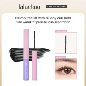 lalaChuu Long Lash Skinny Mascara 3ml | Smudge-Proof, Sweat-Resistant Formula with Ultra-Slim Wand for Natural Length, Curl, & Definition | Nourishing Formula for Sensitive Eyes with Avocado & Kale Seed Oil
