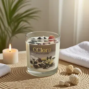 French Vanilla Scented Candles，Soy Wax Glass Jar Candles