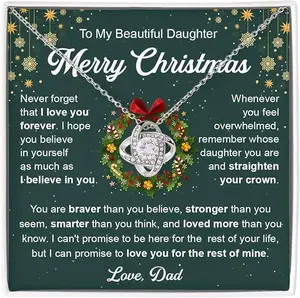 Daughter Gifts From Dad, To My Daughter Necklace From Dad, Love Knot Necklace,  Father Daughter Necklace, Gift For My Daughter, Christmas Gift To Daughter From Dad