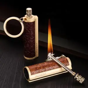 (Kerosene Not Included) Kerosene Lighter, Convenient Gold Bar Keychain, Reusable Kerosene Ignition Stick, Suitable For Outdoor Survival Camping, Very Suitable For Barbecue And Outdoor Survival Camping, Use In Emergencies (Must Add Kerosene To Ignite)