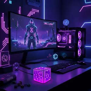 Square LED Cube Light, Color-Changing Decorative Lamp for Bedroom, Game Room, Dorm, Perfect Gift for Teens and Adults, Cool Space Theme Nightlight