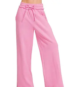 Ezenana Fleece exposed seam wide leg sweatpants