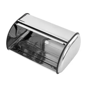 410 Stainless Steel Bread Box for Kitchen Countertop Storage Pastries Doughnuts Biscuits Silver Modern