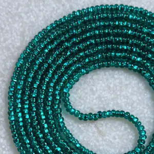 MERMAID - Tie On Waist Beads - 45 to 60 inches Waistbeads - Teal Turquoise Waist Beads - Belly Beads - Body Beads - African Waistbeads  Made By Venus