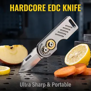 Gear Fidget EDC Knife - Titanium Mini Pocket Folding Knife for Keychain, Everyday Carry & Stress Relief