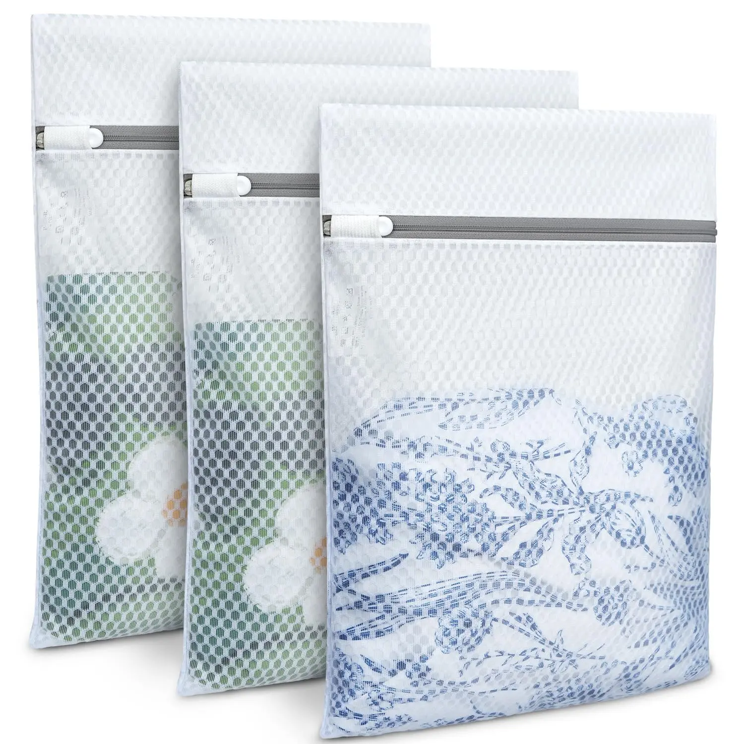 BAGAIL White Honeycomb Mesh Laundry Bags Wash Bag for Intimates Lingerie and Delicates