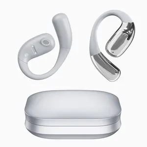 Open Ear Bluetooth 5.4 Air Conduction Earbuds with Mic, LED Display Charging Case, Fast Charging, Ultra-Light Weight, 80H Playtime for Work, Sports wireless ENC Smart Voice Assistant Headset