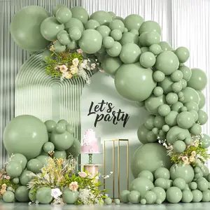 114pcs Sage Green Balloons Different Sizes 18 12 10 5 inch Matte Olive Green Balloons Garland Arch kit for Woodland Baby Shower Jungle Birthday Boho Wedding Decor