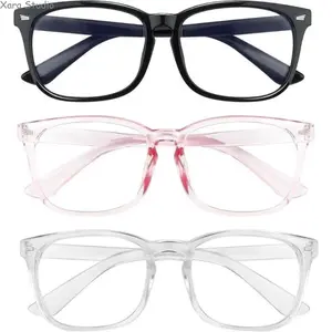 3 Pack Blue Light Blocking Glasses for Men Women – Anti Eye Strain Computer Gaming Glasses, Lightweight Screen Protection Eyewear for Work, Phone, Night Use, Value Set