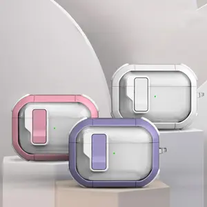 Transparent Automatic Pop-Up Earphone Case for AirPods 4 3 Pro 2 1/2, Shockproof Design and Easy Access