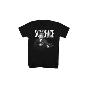 Men's Scar-face Al Pacino Classic MoviePrint T-Shirt Short Sleeve Top Tee