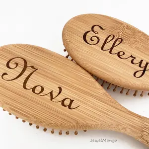 Personalized Hair brush, custom laser engraved name, Bamboo hairbrush, wooden hairbrush, Gift for Girl, birthday gift for her, grwm, self care, scalp massage, hairday