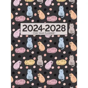 5 Year Monthly Planner 2024-2028 | Large | Cute Cats Playing With Balls: Calendar Book (US Federal Holidays, Moon Phases, Vision Board) Five Years / 60 Months: January 2024 – December 2028 Paperback – August 27, 2023