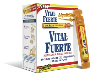 VITAL FUERTA 10 UNITS LIQUIKSHOT MULTIVITAMIN & MINERAL SUPPLEMENT | VITAL FUERTE 10 UNIDADES LIQUIKSHOT SUPLEMENTO MULTIVITAMINICO Y MINERAL