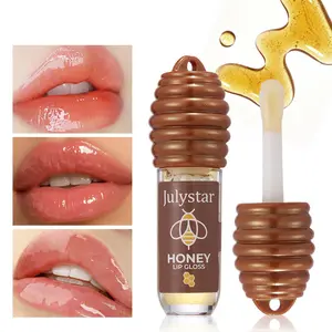 Honey Lip Oil with Precision Brush, Hydrating & Nourishing, Smooth Application, Fades Lip Lines, Portable Design