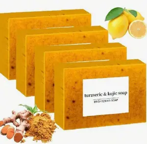 Lemon Turmeric Kojic Acid Soap - Gentle Dark Spot Remover for Face Acne Cleanser Cream Cleansing turmeric soap Face Facial Skincare Radiant Comfort