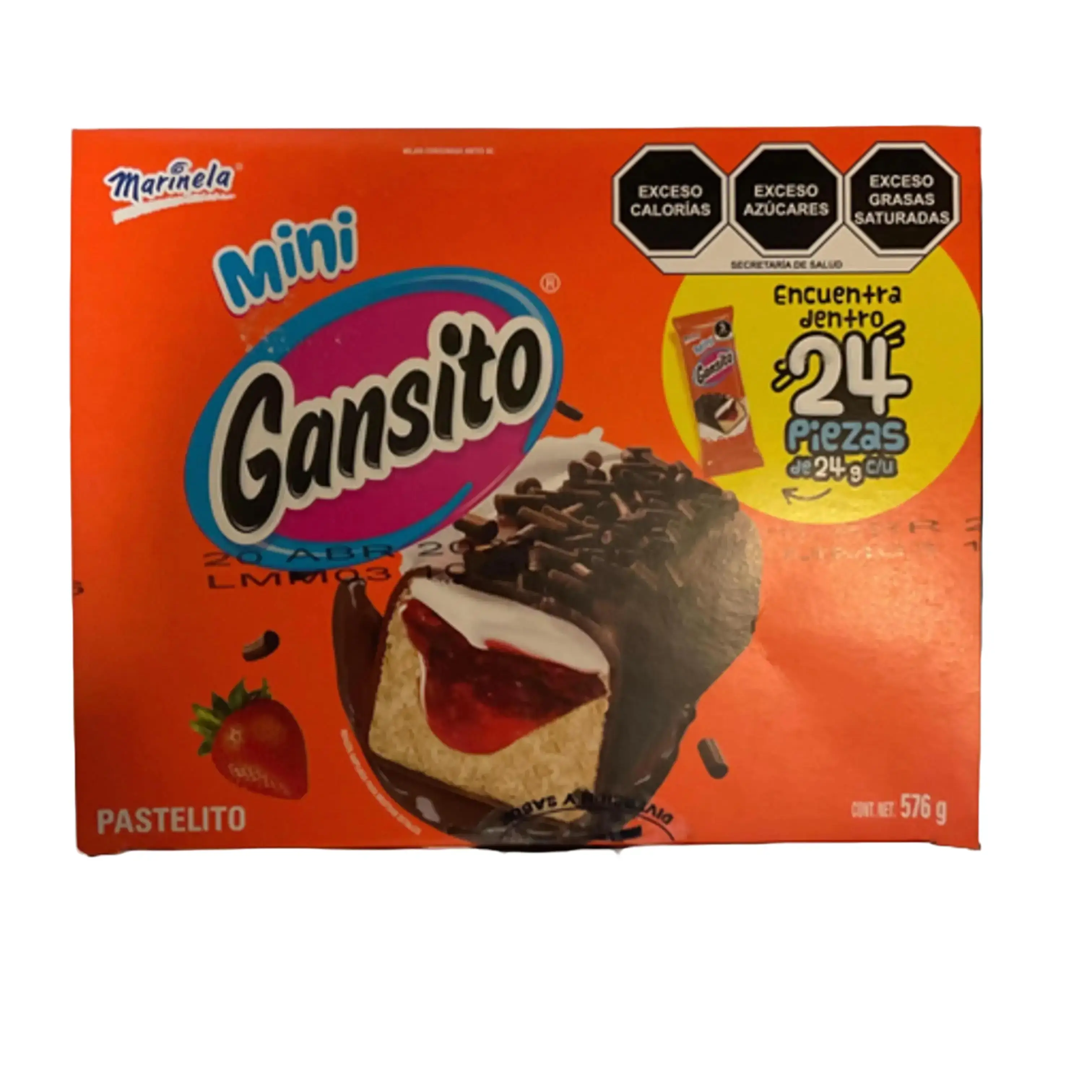 Marinela Mini Gansito Box with 24 mini gansitos of 24 grams each Marinela Mini Gansito Box with 24 mini gansitos of 24 grams each