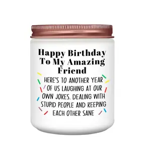 Best Friend-Birthday Gifts for Women Men, Funny Friendship Gifts for Woman Candles, Birthday Gift for Friends Sister Bestie BFF Coworker Classmate, Funny Cozy Scented Aroma Candles