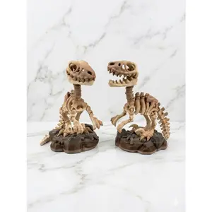 Articulated Skeleton Dinosaurs w/ Bases- Bone Color