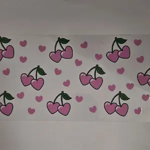Heart Cherries UV DTF Cup Wrap