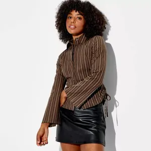 Women's Slim Fit Bell Long Sleeve Collared Button-Down Shirt - Wild Fable
