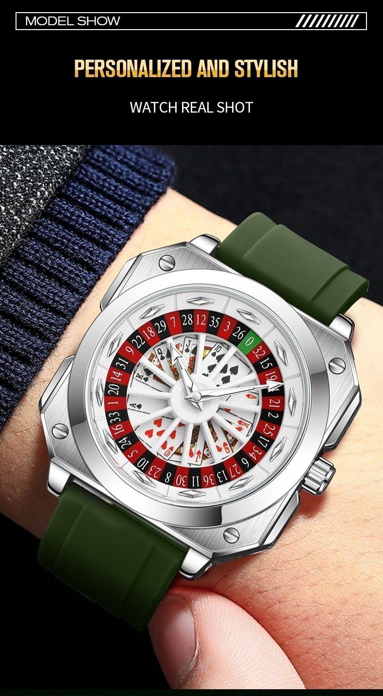 Swiss Brand New Rotating Fortune God Watch Fashion Men Wristwatch Creative Luminous Waterproof Automatic Quartz Watch