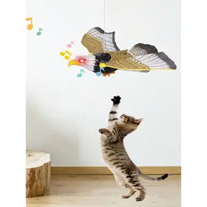 Electronic Simulation Flying Bird Toy Eagle Toy Battery Operated Interactive Funny Cat Toy For Indoor Cats