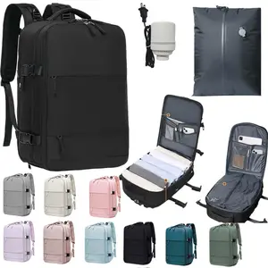 Vacuum Backpack Travel with Electric Pump & Detachable Compression Bag for Efficient Packing Travel Laptop Backpack with USB Charging Port 15.8*9.8*7.1 Inches