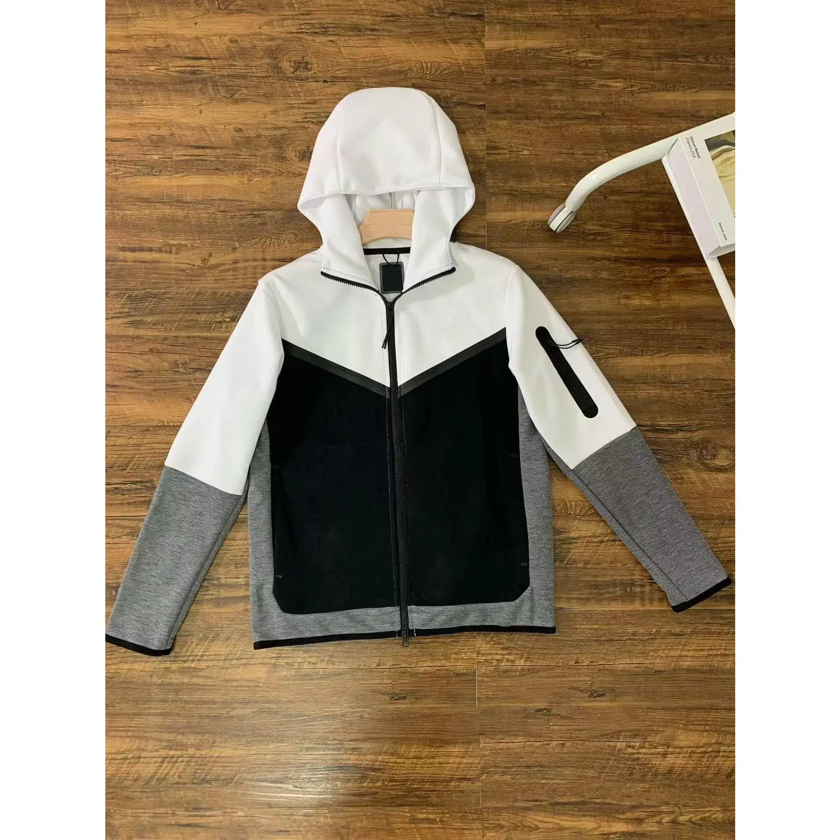 White patchwork black top