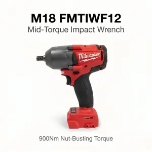 Milwaukee 18V 900Nm Cordless Impact Wrench – 0-3100 IPM, 1.89kg Lightweight – Compact 15.2cm Head for Tight Access & Heavy Bolt Removal furniture repair