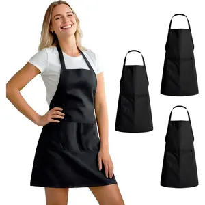 3 Pack Kitchen Cooking Aprons with 2 pockets, Aprons for Women/Man/Chef with Pockets,Aprons Kitchen Craftsmanship