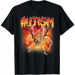 100% cotton Autism Skeleton Funny Oddly Specific Dank Meme T-Shirt