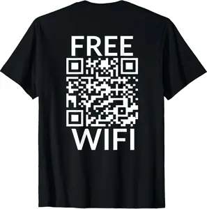 100% Cotton Funny Scan Free Wifi Trump Dancing Prank QR President Trump T-Shirt