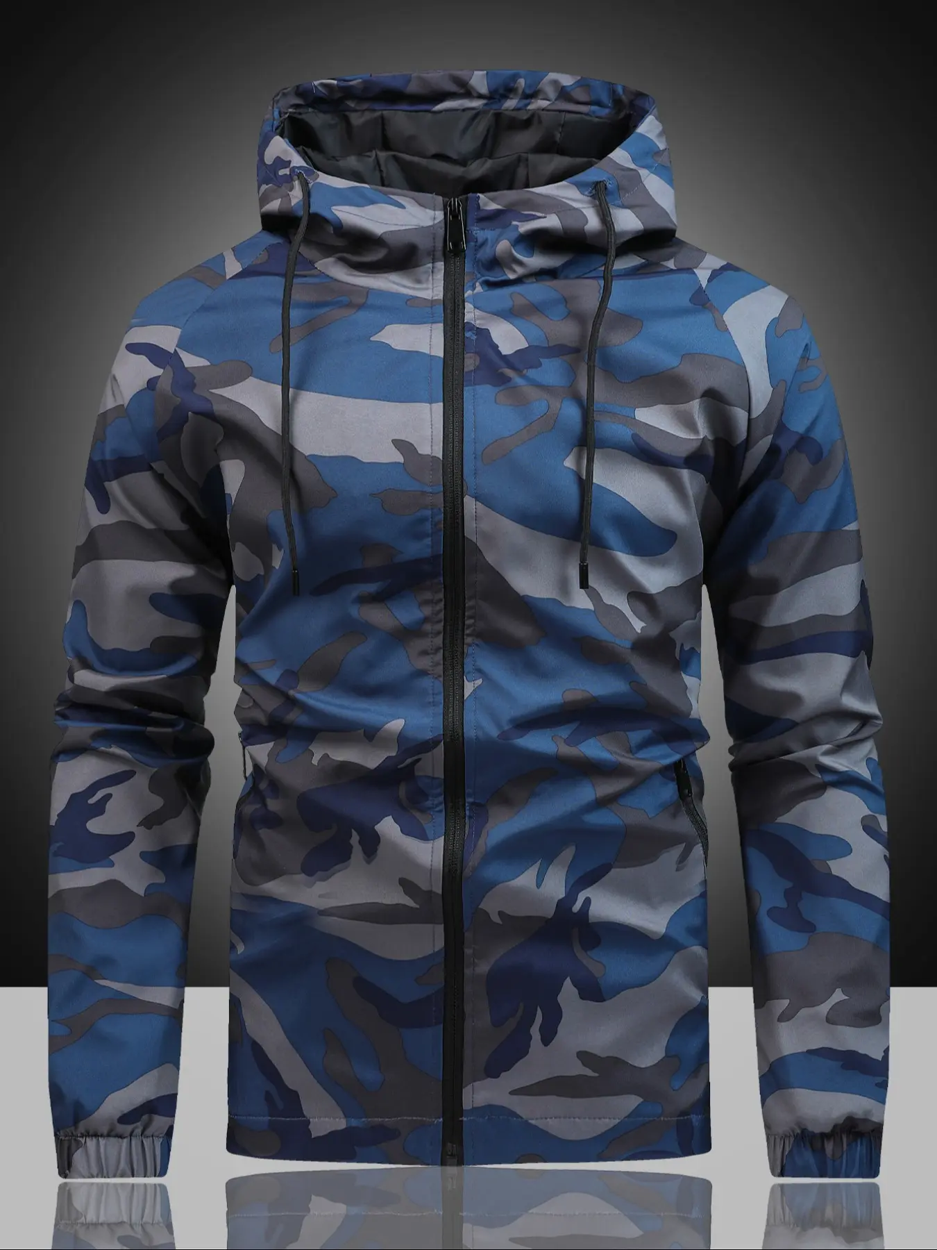Men's Camo Waterproof Windproof Hooded Outdoor Jacket, Perfect Gift for Husband Friends Family, Ideal for Travel Fishing Hiking