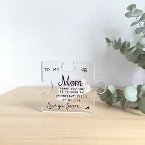 Best Mom Ever Gift 2D Acrylic Puzzle Plaque – Perfect for Mother’s Day, Birthday, Sentimental Desk Decor