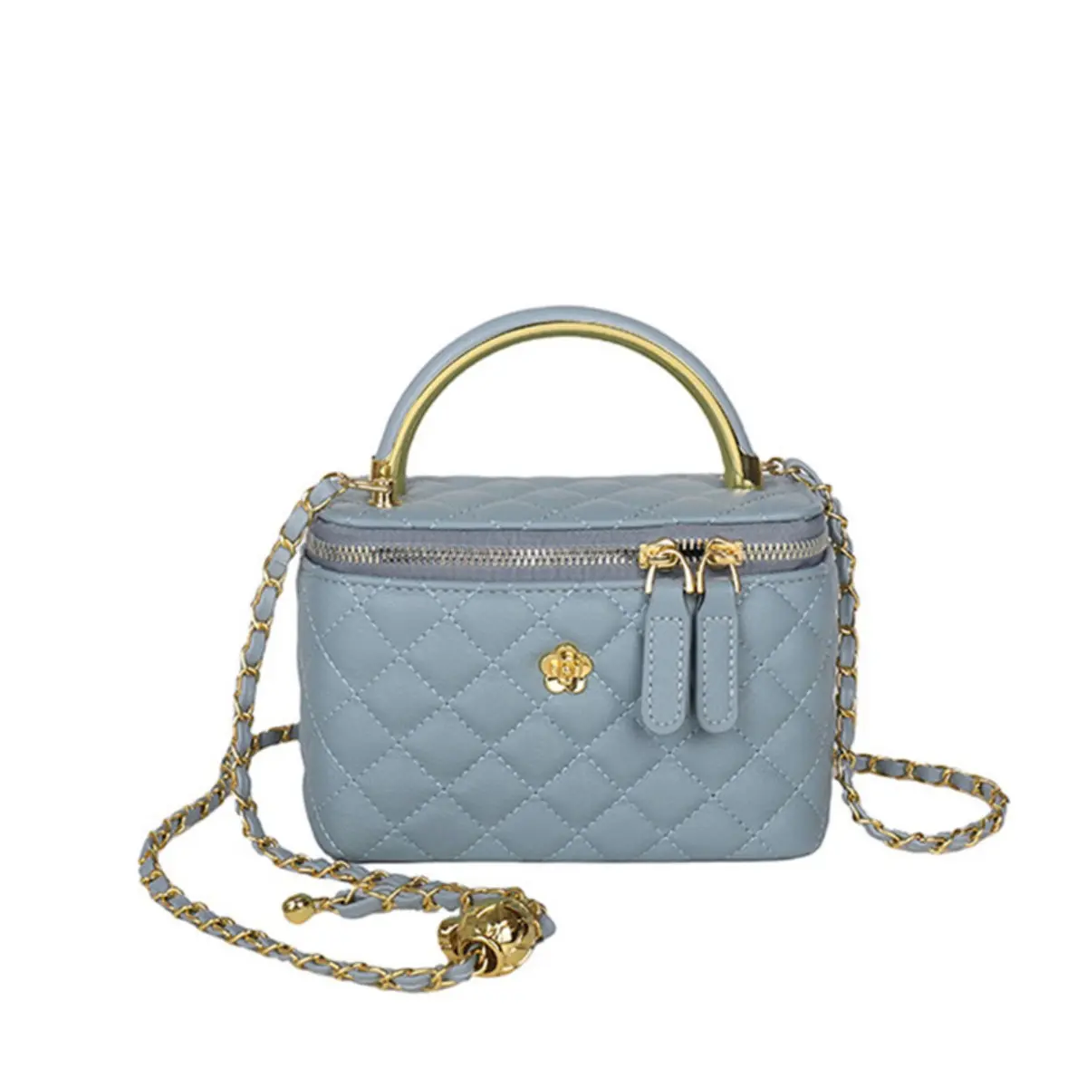 Chic Diamond Quilted Box Purse for Women, Adjustable Chain Strap Small Shoulder Handbag