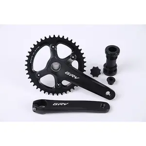 GRV Gravel Bike Hollow Crankset, 42T Single Chainring, 165mm Arms, 10/11 Speed, 138L Spindle (Bottom Bracket Not Included)