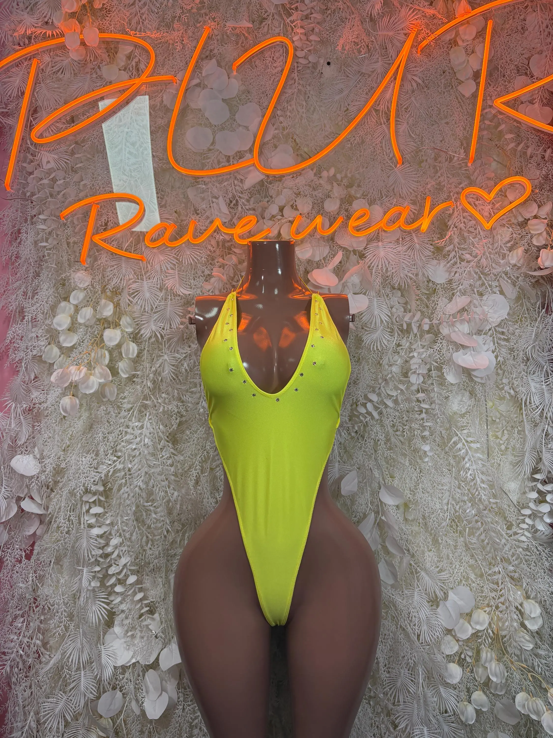 Rave Clothing Yellow Bodysuit - Exotic Dancewear for Performers, Raves, & Festival Clothing