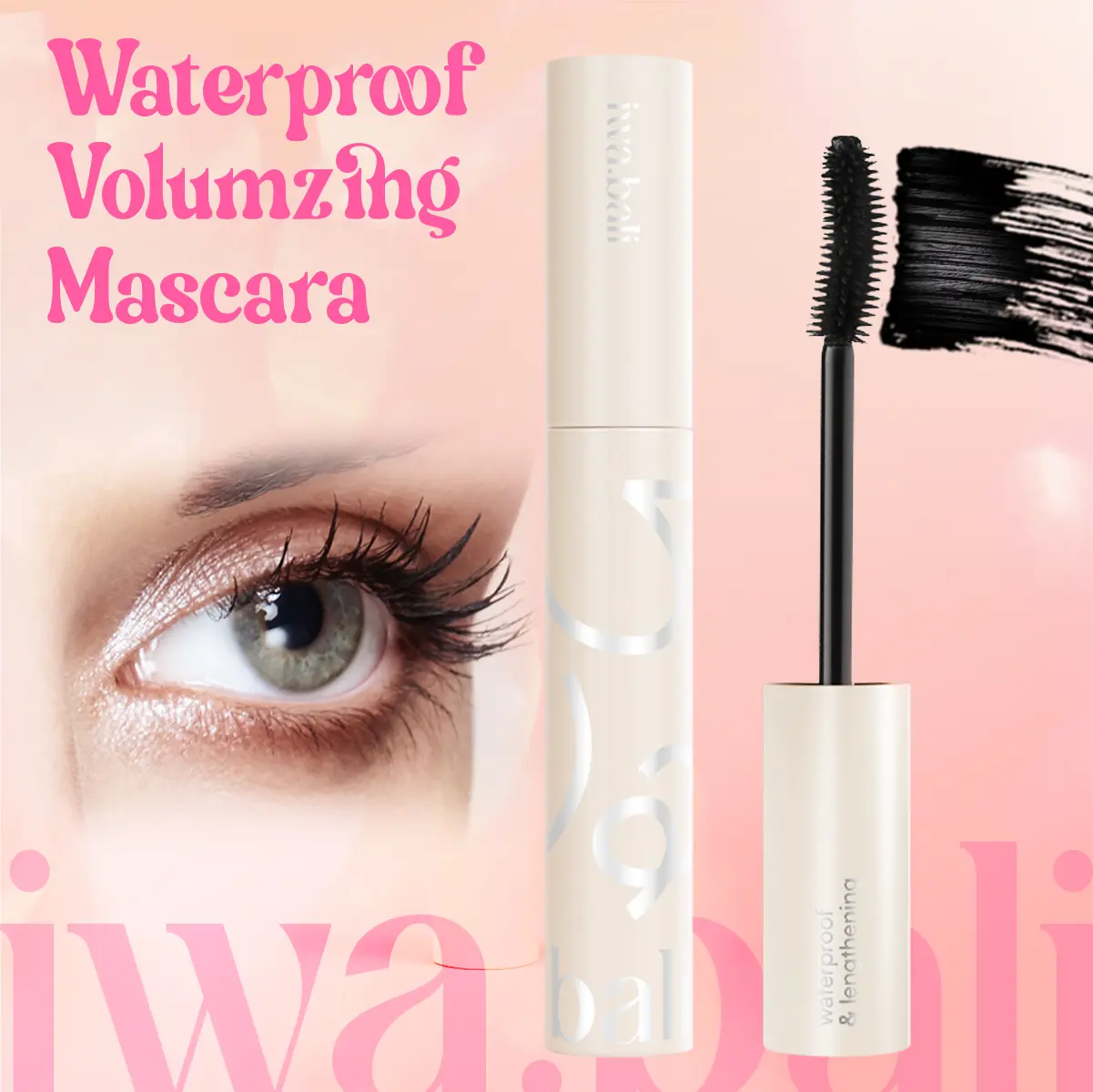 iwa.bali waterproof and smudge-proof mascara  volumizing  curling and lengthening mascara  long-lasting wear  naturally thickening makeup twisted lashes relly