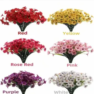 10 Bundles Artificial Plants, Fake Blossom Plants, UV Resistant Outdoor Fake Greenery, Room Decor, Hanging Pots, Spring Summer Garden Decoration