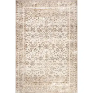 Sia SplashGuard Vintage Floral Machine Washable Area Rug