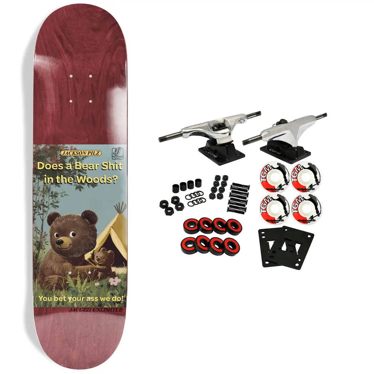 Jacuzzi Skateboard Complete Jackson Pilz Storybook Maroon 9.0" x 32.1"