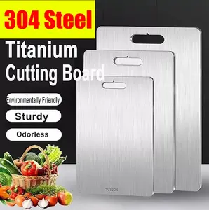 304 Stainless Steel Cutting Board – Double-Sided Titanium Food-Grade Board