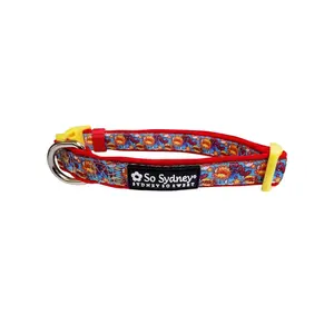 Superhero Blue Red Yellow Comfy, Adjustable Fashion Dog Collar