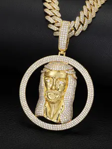 LYEECYEE Fashion Hip-Hop Jewelry Pendant, Round Portrait Pendant Hip-Hop Trendy Streetwear Necklace for Men, the perfect gift for festivals and parties.