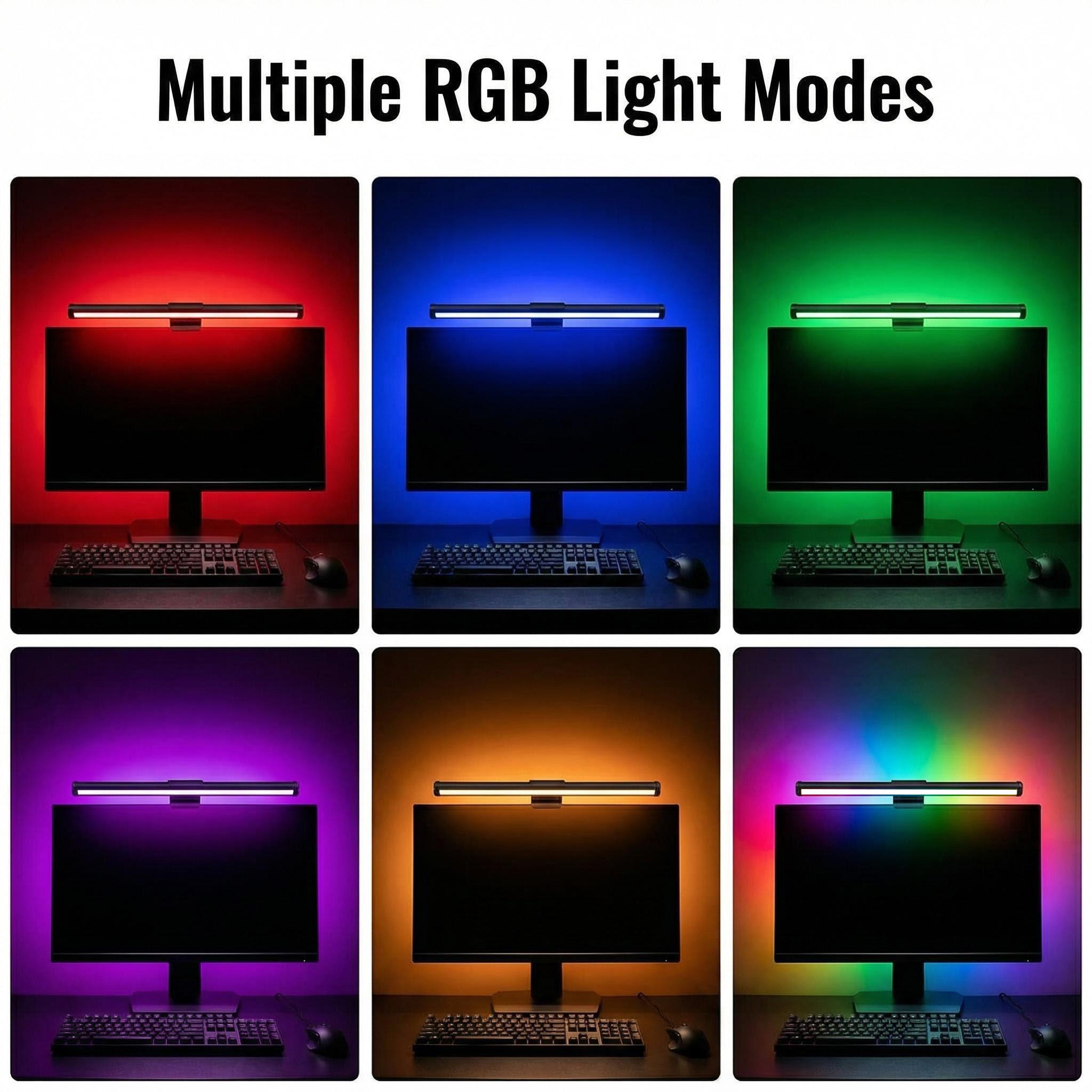 Esports Ambience RGB Monitor Light Bar, 40'' Computer Light with 16 Million Colors Gaming Backlight, 3 CCT & Stepless Dimmable LED Desk Lamp for PC, Eye-Care Screen Lamp for Home Office with Memory Function Esports Ambience RGB Monitor Light Bar, 40'' Computer Light with 16 Million Colors Gaming Backlight, 3 CCT & Stepless Dimmable LED Desk Lamp for PC, Eye-Care Screen Lamp for Home Office with Memory Function