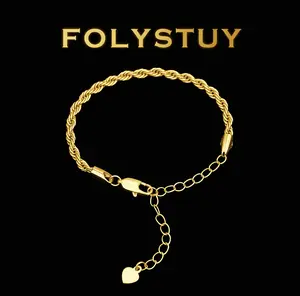 【Cable bracelet, 8.11 inches long】【FOLYSTUY (W180)】A must-have accessory for women